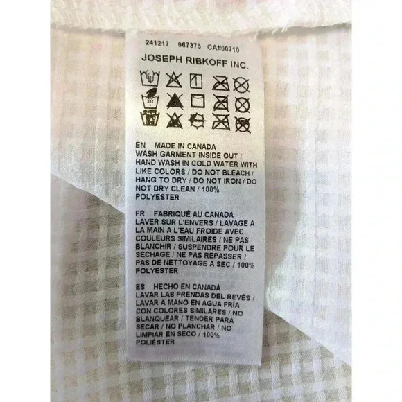 JOSEPH RIBKOFF Medium Textured Checkered Top Womens Size 10 Vanilla Style 241217 - Picture 9 of 10